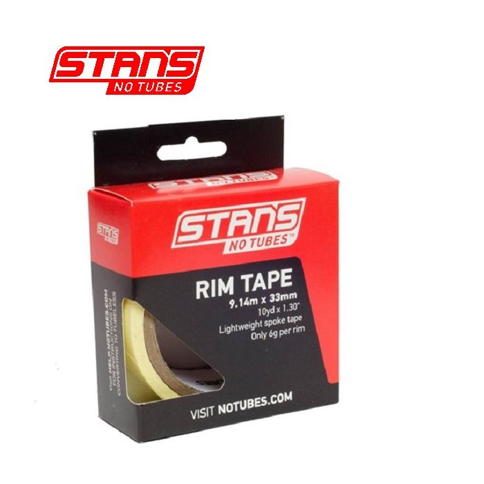 Stans notubes fælgtape gul tape 33 mm bred rulle 9 meter (10yd) as0134