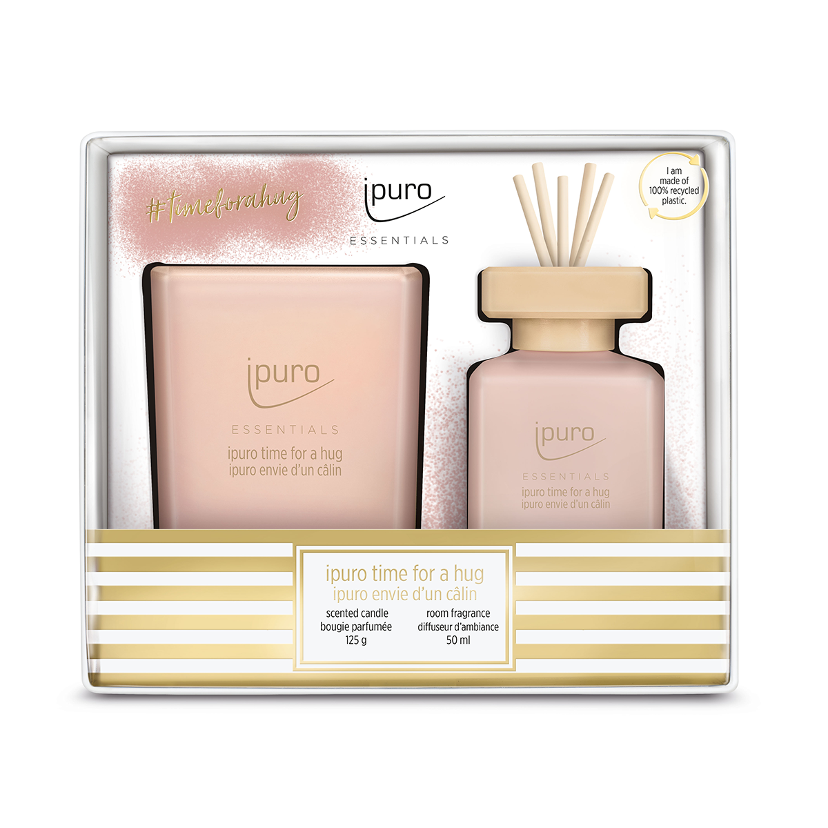 Ipuro duft diffuser tid til et kram 50ml + duftlys 125gr