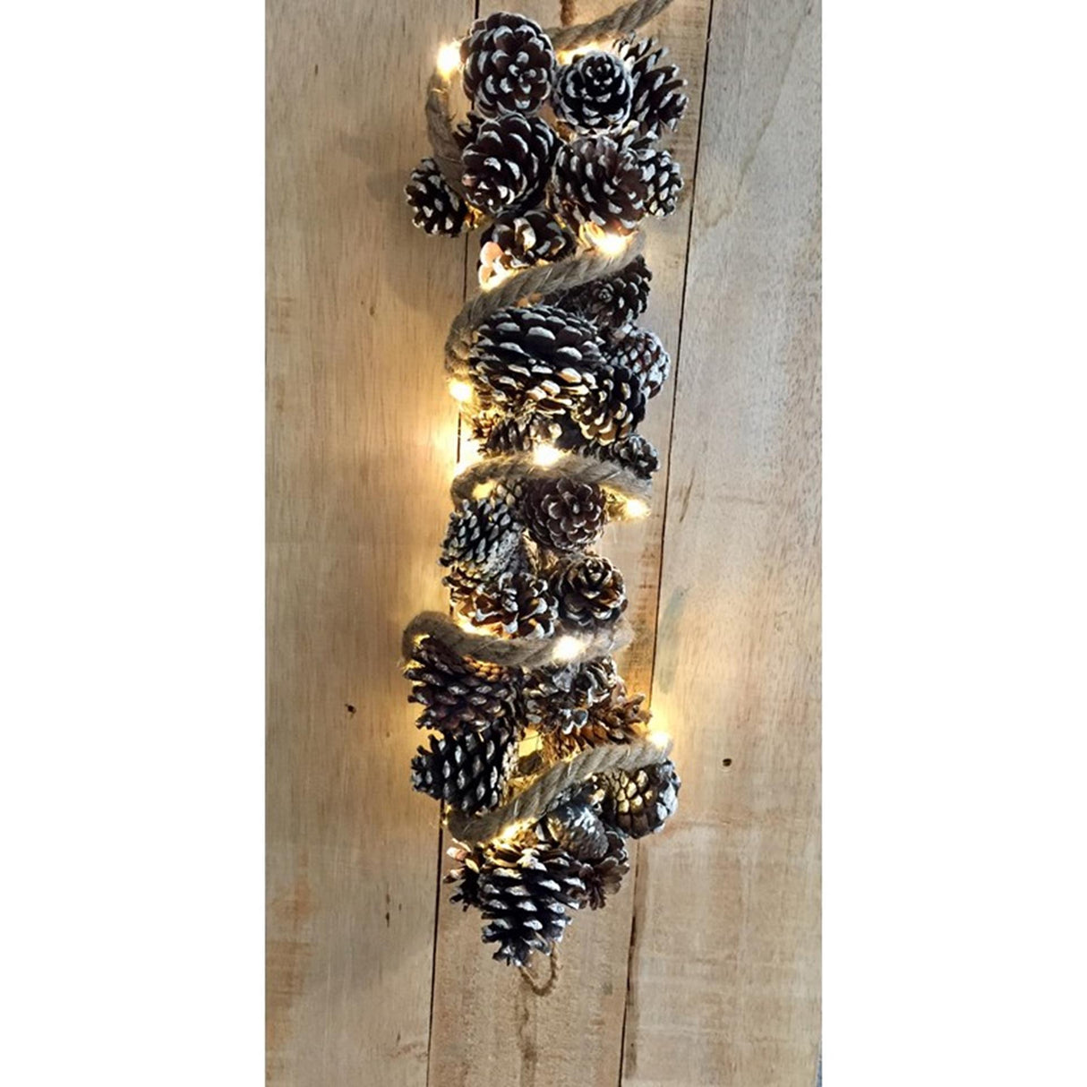 Naturlige samlinger dige naturlige samlinger jute reb belysning 20 LED 1 meter x1,2cm