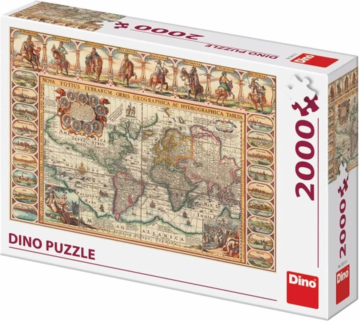 Dinotoys dino puslespil - historisk kort over verden - 2000 brikker