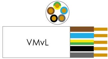 Kabel vmvl rund 5x0,75qmm sort - 1227582
