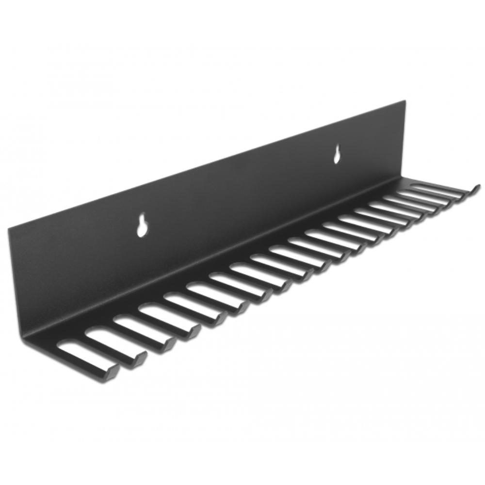 Delock kabelholder 318 x 65 mm til vægmontering sort