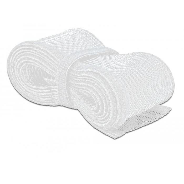 Kabelkappe med velcrolukning 2 m x 19 mm hvid