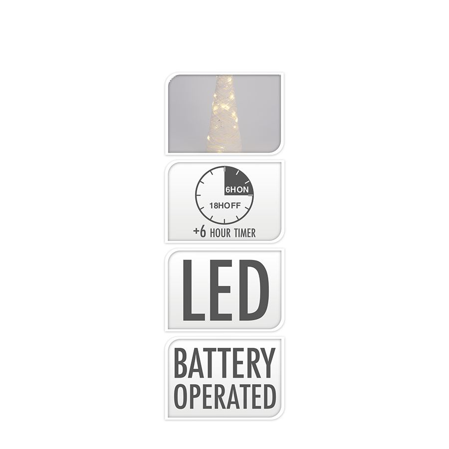 Kegel led wit 30 leds 58cm