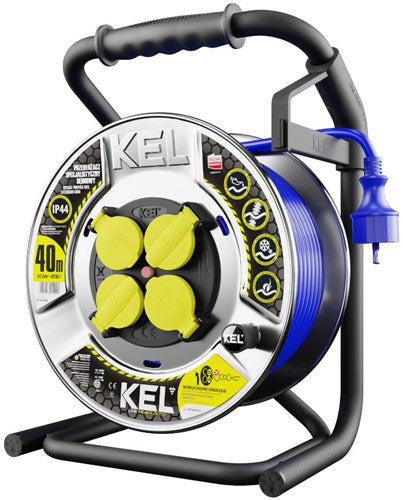 Enzo kel kabelrulle prof h07bq-f 3x2,5qmm 40m blå - 1167340