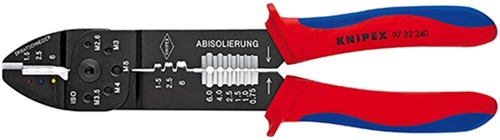 Knipex krympetang til kabelsko og stik | 0,5 til 6 mm² - 9722240sb