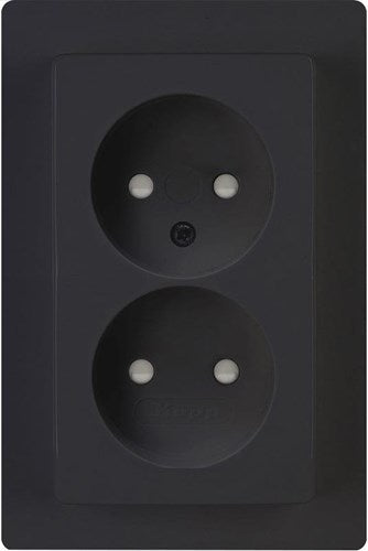 Enzo kopp hk05 mat sort indbygget fatning dobbelt - 4621715
