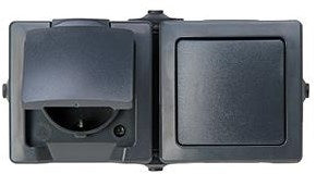Enzo Kopp SWD overflademonteret kombination ra switch vandret antracit - 4628255