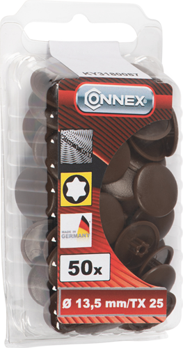 Connex dæksel tx25 d13 pvc 50 stk br - ky3180087