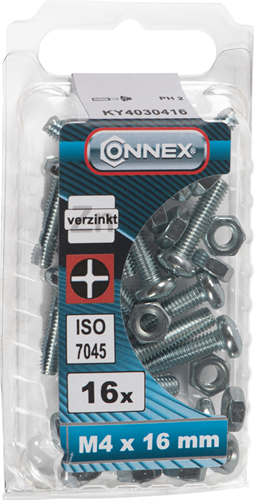 Connex metalskrue cy-k m4x16 16 stk vz - ky4030416