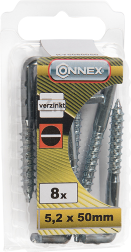 Connex hæfteskrue 5,2x50 slot 8 stk vz - ky5080050