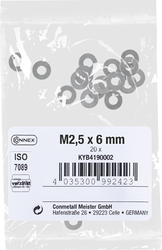Connex skive flad m2,5x6 vz 20 stk - kyb4190002