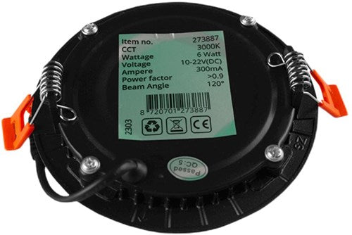 Enzo led panel downlight 6w 4000k incl. driver zwart - led2612
