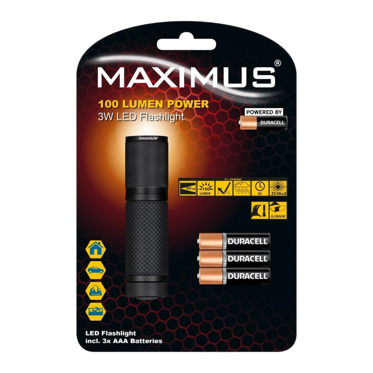 Maximus LED lommelygte 3w ø2,8x10cm