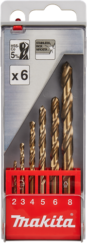 Makita tilbehør metalboresæt 6-delt - d-57168 d-57168
