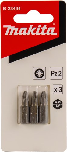 Makita tilbehør skruebit pz2x25mm 3 stk - b-23494