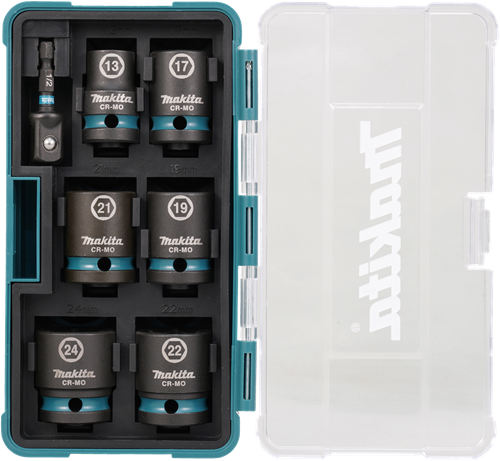 Imp Makita stikdåsesæt akt sort, 1 2 7 dele - e-16592