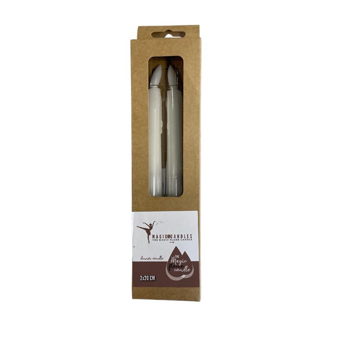 Magiske flammelys led middagslys dryp 20 cm hvidt sæt af 2