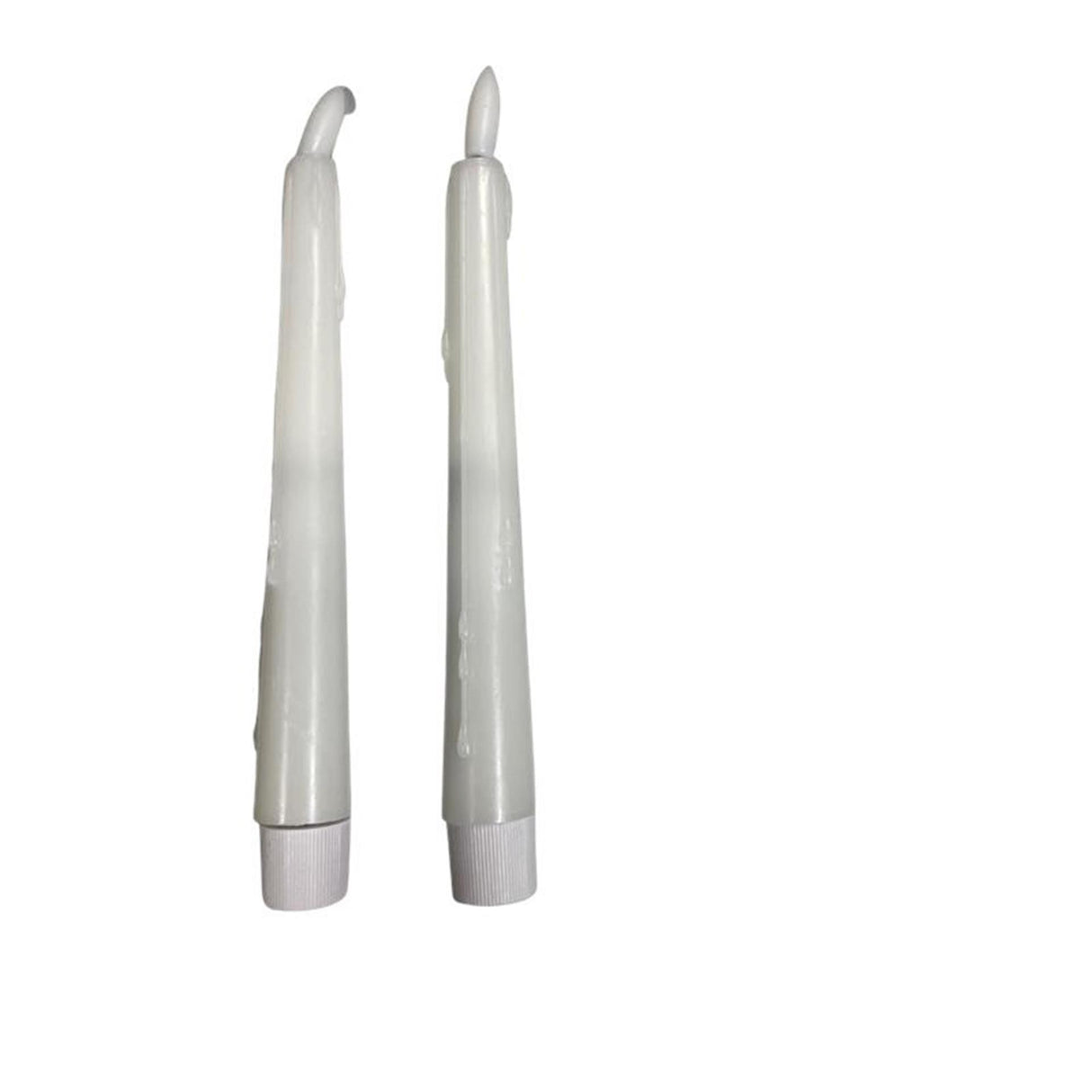Magiske flammelys led middagslys dryp 20 cm hvidt sæt af 2