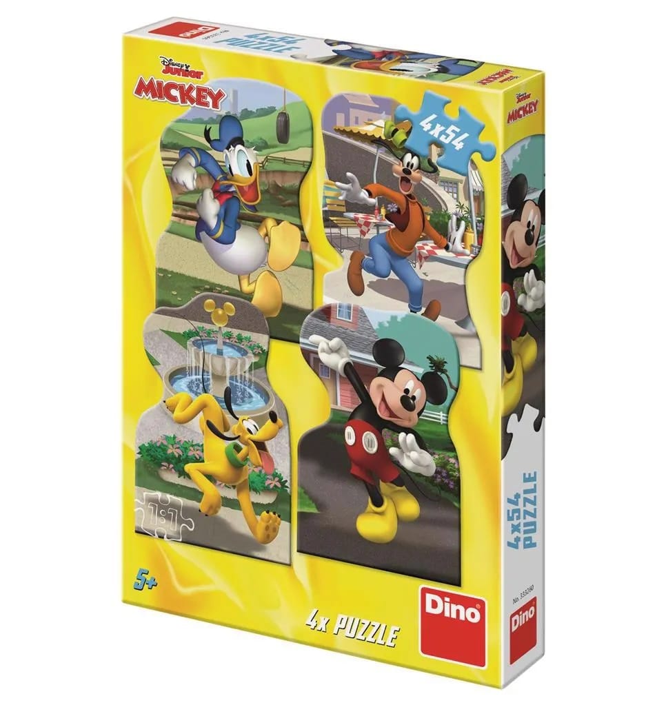 Dinotoys dino puslespil - Disney junior Mickey i byen - 4 x 54 brikker