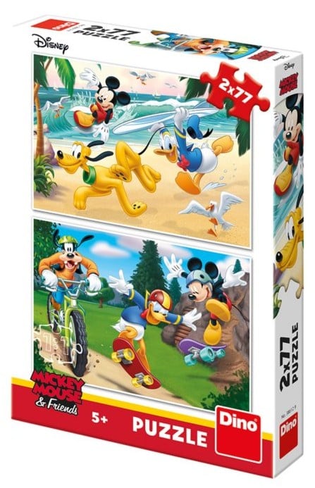 Dinotoys dino puslespil - Disney Mickey Mouse og venner - 2 x 77 brikker