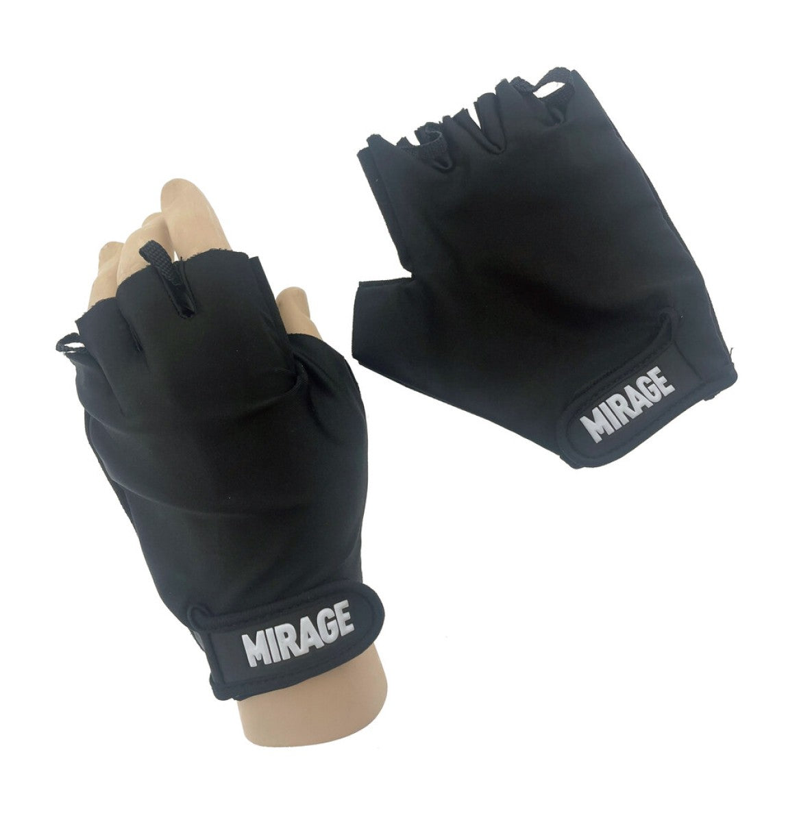 Mirage handske lycra + gel, str. l, sort sort
