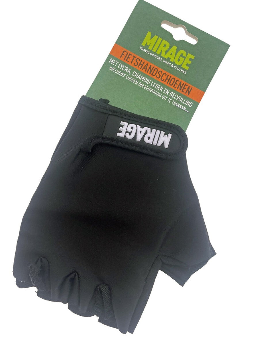 Mirage handske lycra + gel, str. l, sort sort