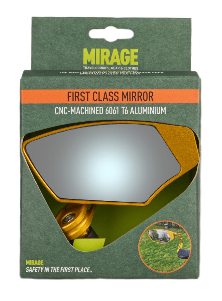 Mirage spejl barend første klasse, dæmpende glas, guld, venstre