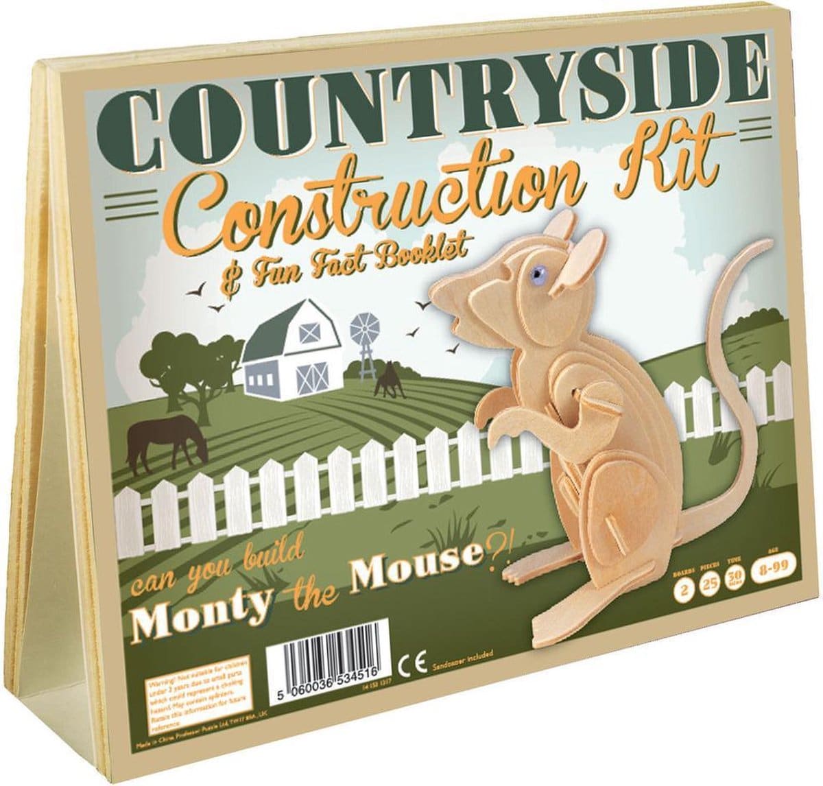 Asmodee monty musen byggesæt lavet af træ