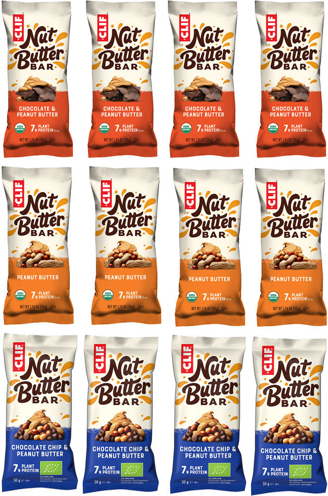 Clif bar nøddesmør fyldt bar blandet 12er boks