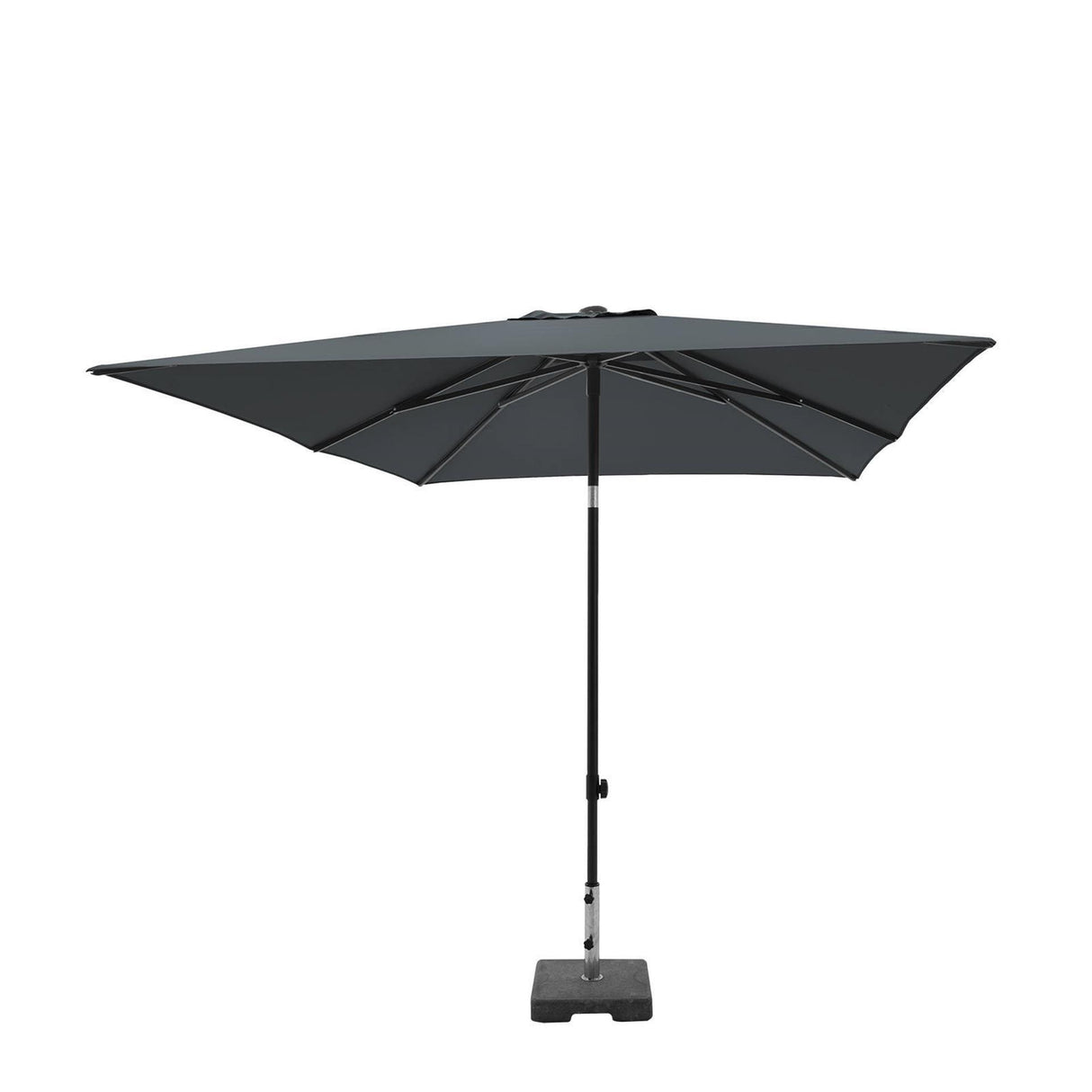 Madison parasol moraira push-up firkantet 230x230cm med vippefunktion grå