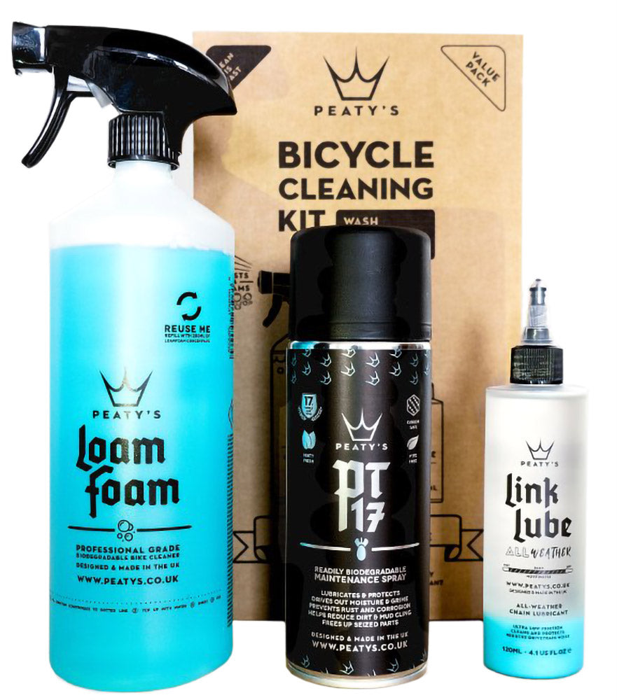 Peaty's cykelrensesæt - vask forhindrer smøring