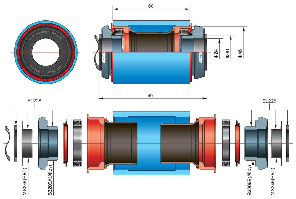 Fsa pf30 bb30 bundbeslag adapter