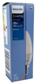 Philips led kaars e14 5-40w 2700k mat - led3319