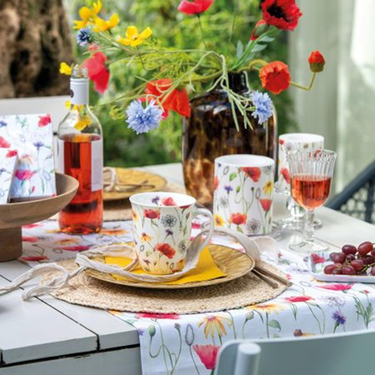 Ambiente stearinlys lille valmue eng