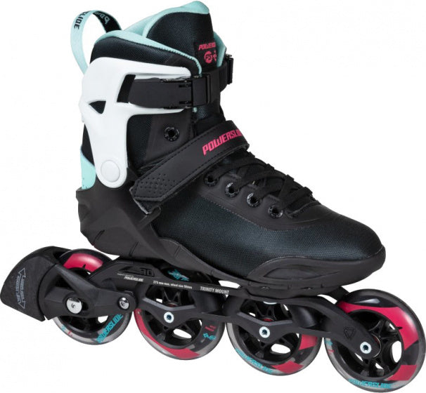 PowersLide inline Skates Radon Teal 90 Softboat 83A Black Mt 38