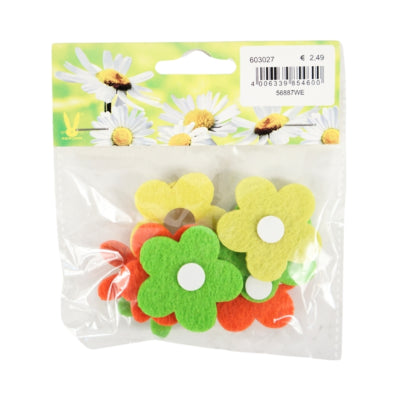 Dekoration blomster forårsfilt 4 cm 9 stk | 50 stk