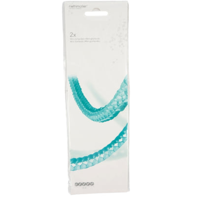 Amscan guirlande mini papir aqua 200 cm sæt med 2 | 20 stk