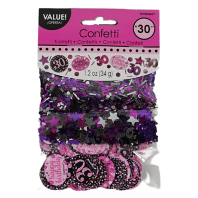 Amscan konfetti 30 år pink 34 g | 48 stk