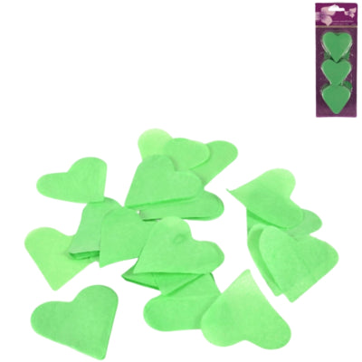 Konfetti hjertegrøn 100 g | 24 stk