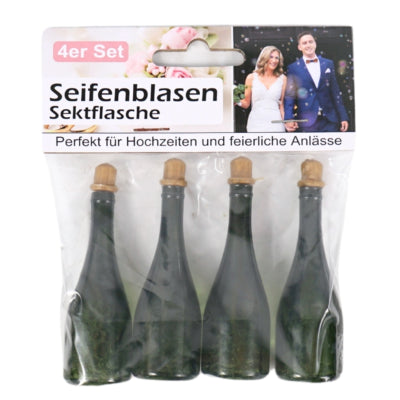 Bobleblæsende champagneflaske 7,7 cm 4 stk | 24 stk