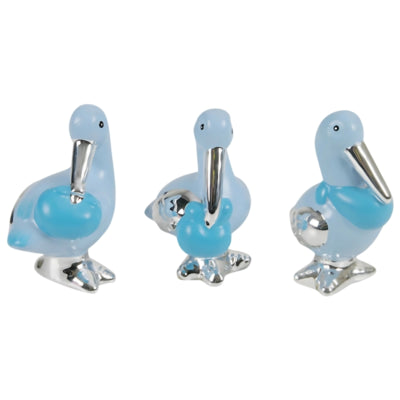 Billede stork babyblå 7 cm 3 assorteret | 24 stk