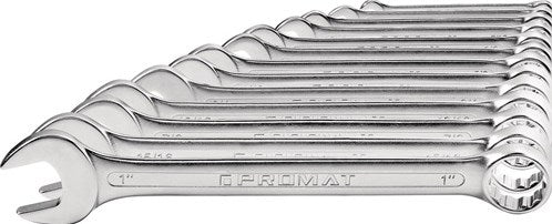 Promat tecwerk ringnøglesæt | 4000823600 | 13-delt skruenøgle bredde 1 4-1 tomme | form en krom vanadium stål | cv - 4000823628
