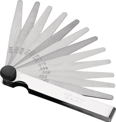 Promat tecwerk følemåler | pladestyrke 0,05-2,0 mm | stål | længde 100 mm antal knive 21 stk. - 4000851423
