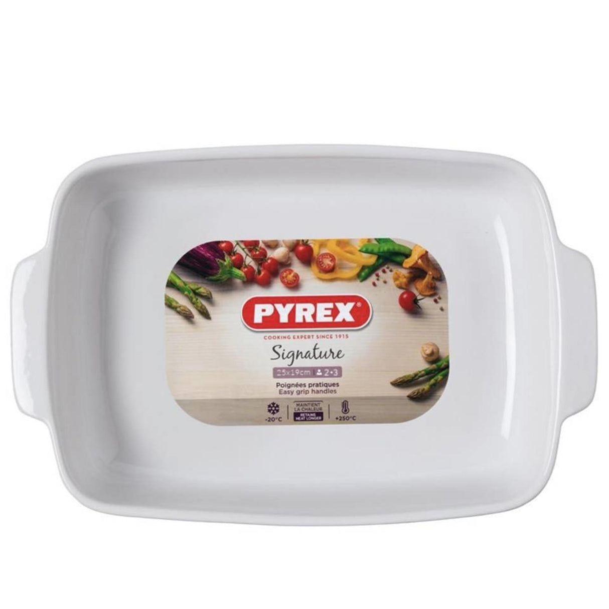 Pyrex signatur bradefad 25x19x7cm hvid