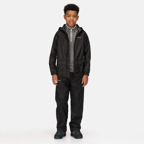 Regatta Rain Pants Pack It Junior Black Størrelse 11-12 år