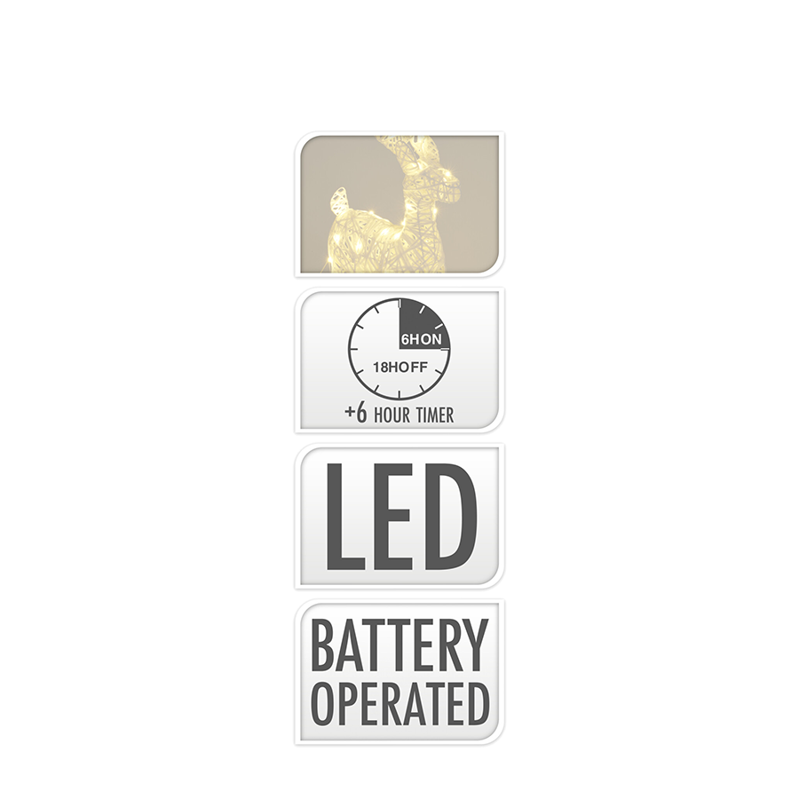 Rendier led wit 50 leds 45cm
