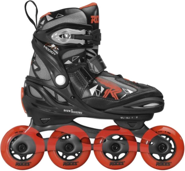 Roces inline skøjter Moody Tif 82A sort rød størrelse 36-40