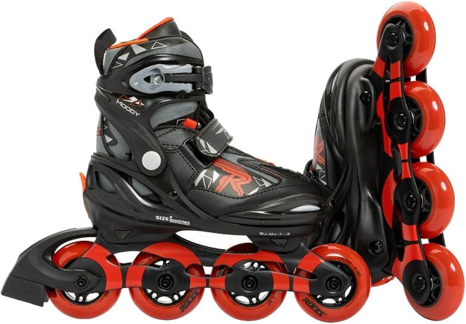Roces inline skøjter Moody Tif 82A sort rød størrelse 36-40