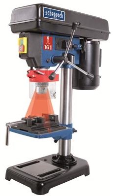 Scheppach søjlebor DP16VLS - 500W - 600-2650 t min - bordbor med laservippebord